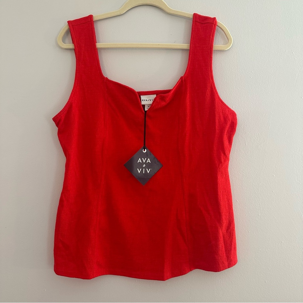 NWT Ava & Viv Red Tank Top
